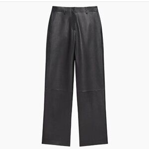 Theory Classic Leather Pants Black Straight Leg Size 4